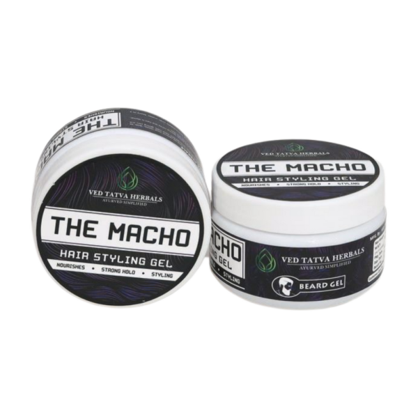 THE MACHO - Hair Styling & Holding Gel for Head and Beard Hairs - With Non-Greasy Formula.